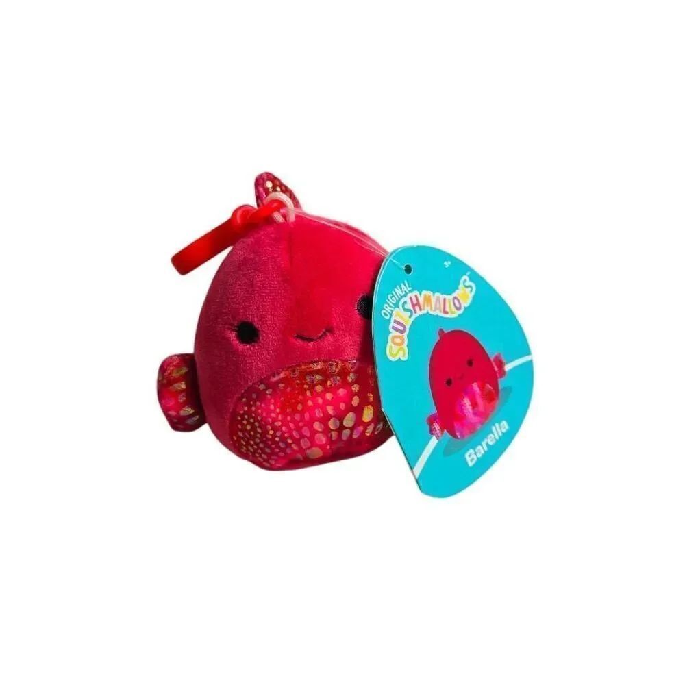 Squishmallows 3in Barella Raspberry Betta Fish Plush Clip Keychain